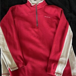 Columbia Men's Zip Up Sweater in Red and White